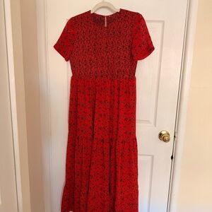 Zara Red Floral Maxi Dress